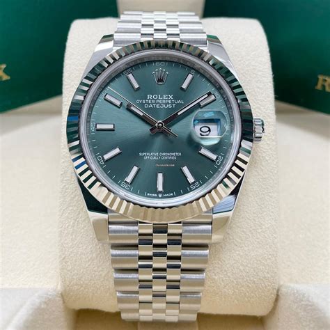 rolex datejust 41 mint green chrono24|2021 Rolex Datejust 41 mm.